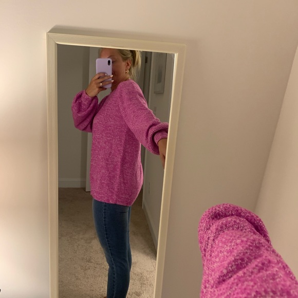 Shop the Mint pink balloon sleeve sweater - Picture 4 of 4